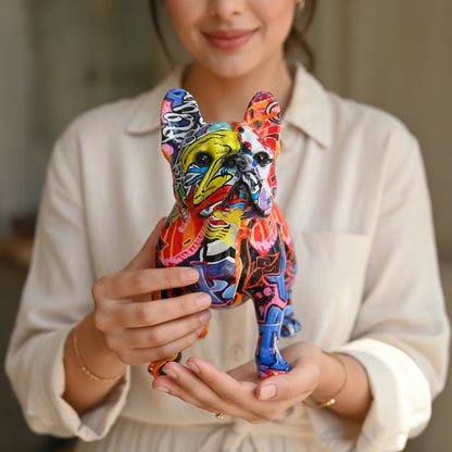 Colorful French Bulldog Statue Home Decor